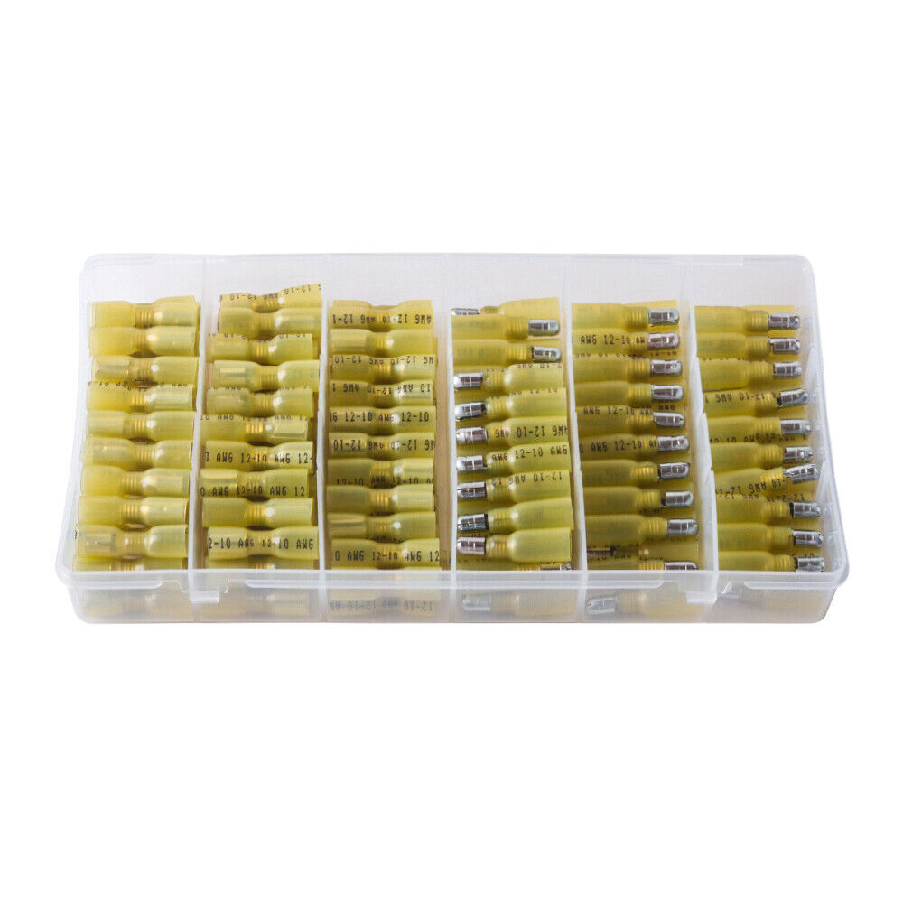 (180) 10-12 GAUGE HEAT SHRINK BULLET FEMALE & MALE WIRE CONNECTORS