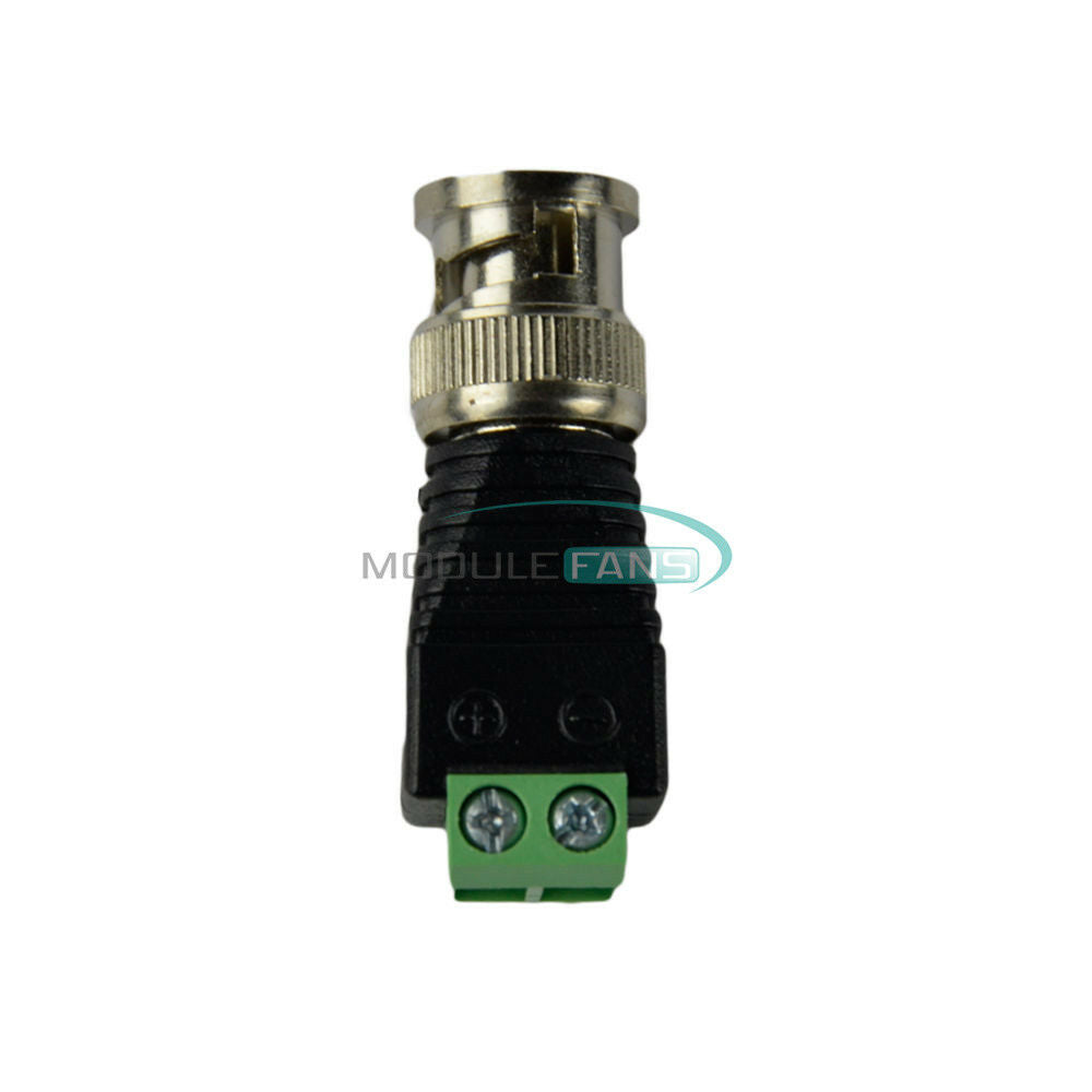 5PCS BNC Male CAT5 CCTV Video Adapter Coaxial Coax Balun Camera TV Connector Top