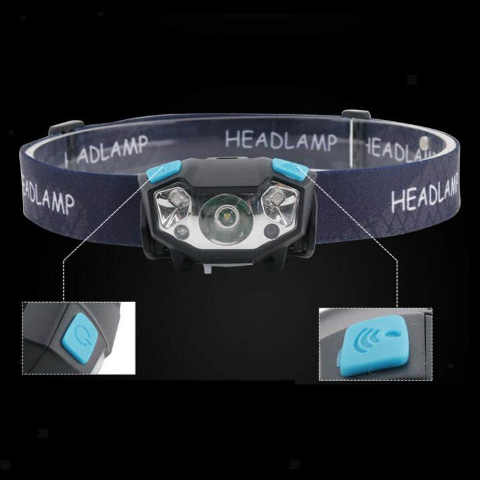 Q5 LED Headlamp Rechargeable Motion Sensor Flashlight Torch Camping Outdoor