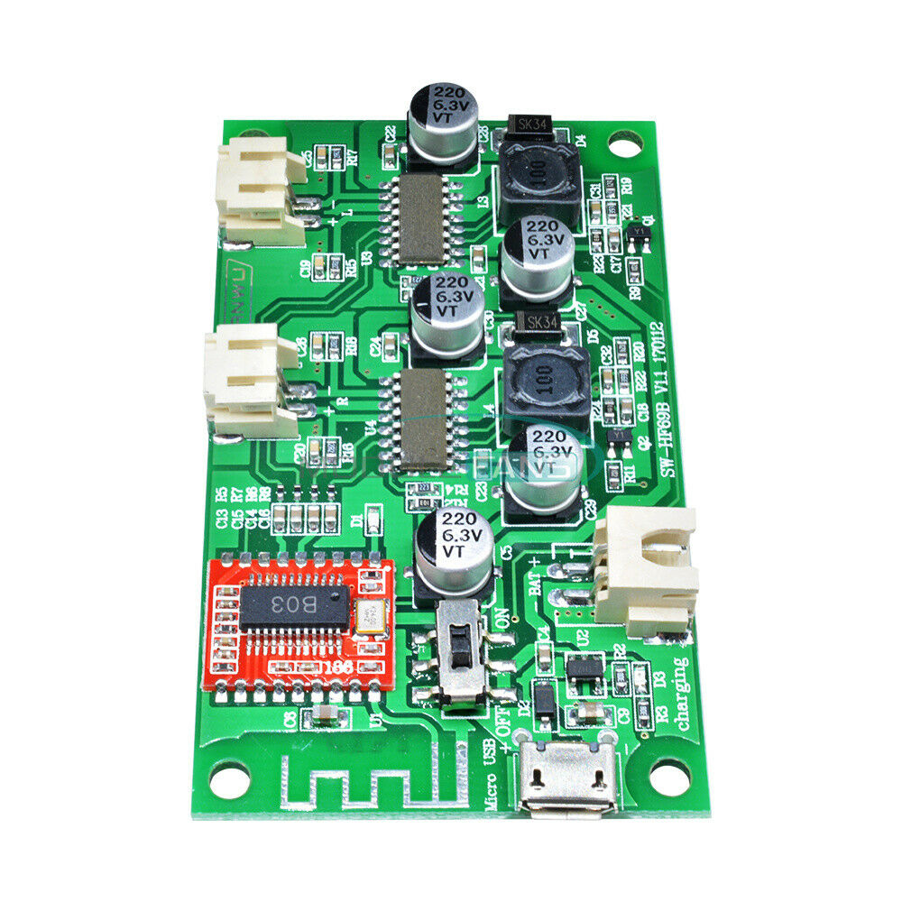 5V 6W+6W 2-Channel Stereo Bluetooth Amplifier Board Lithium Battery Powered AMP