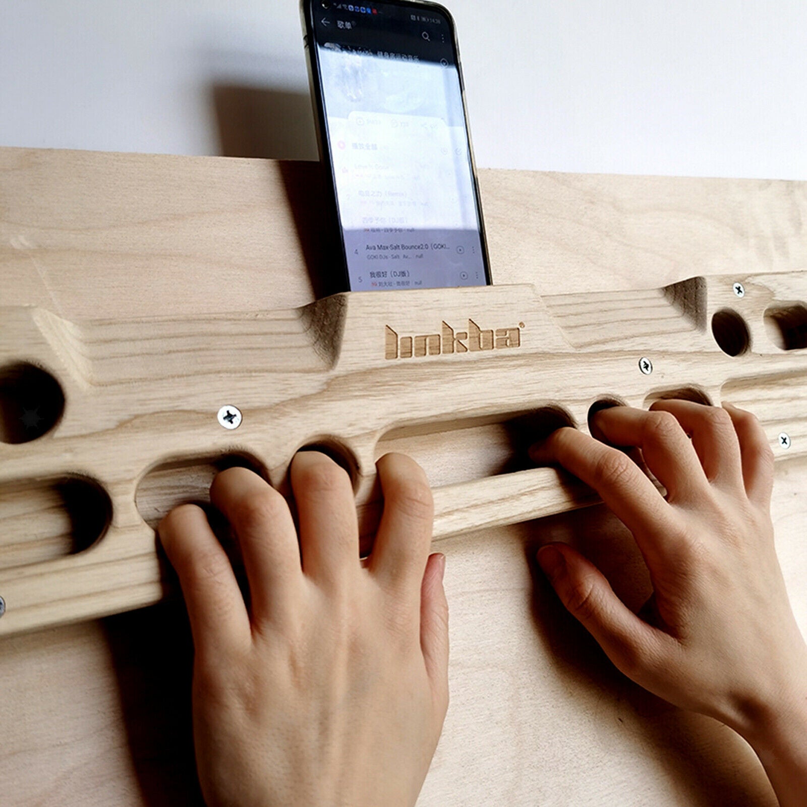 Wooden Climbing Hangboard Multi Fingerboard 50x10cm Doorway Grip Gripper