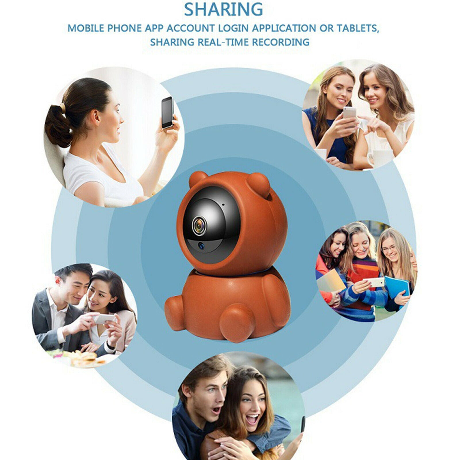 Bear WiFi Camera IP Security Camera System Wireless 360° Rotate Infrared