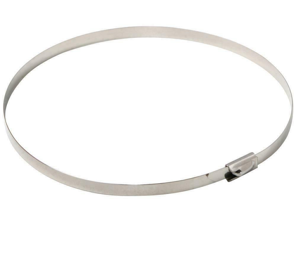100 x Stainless Steel Metal Cable Ties 300mm x 4.6mm Heat Wrap Exhaust Zip Tie