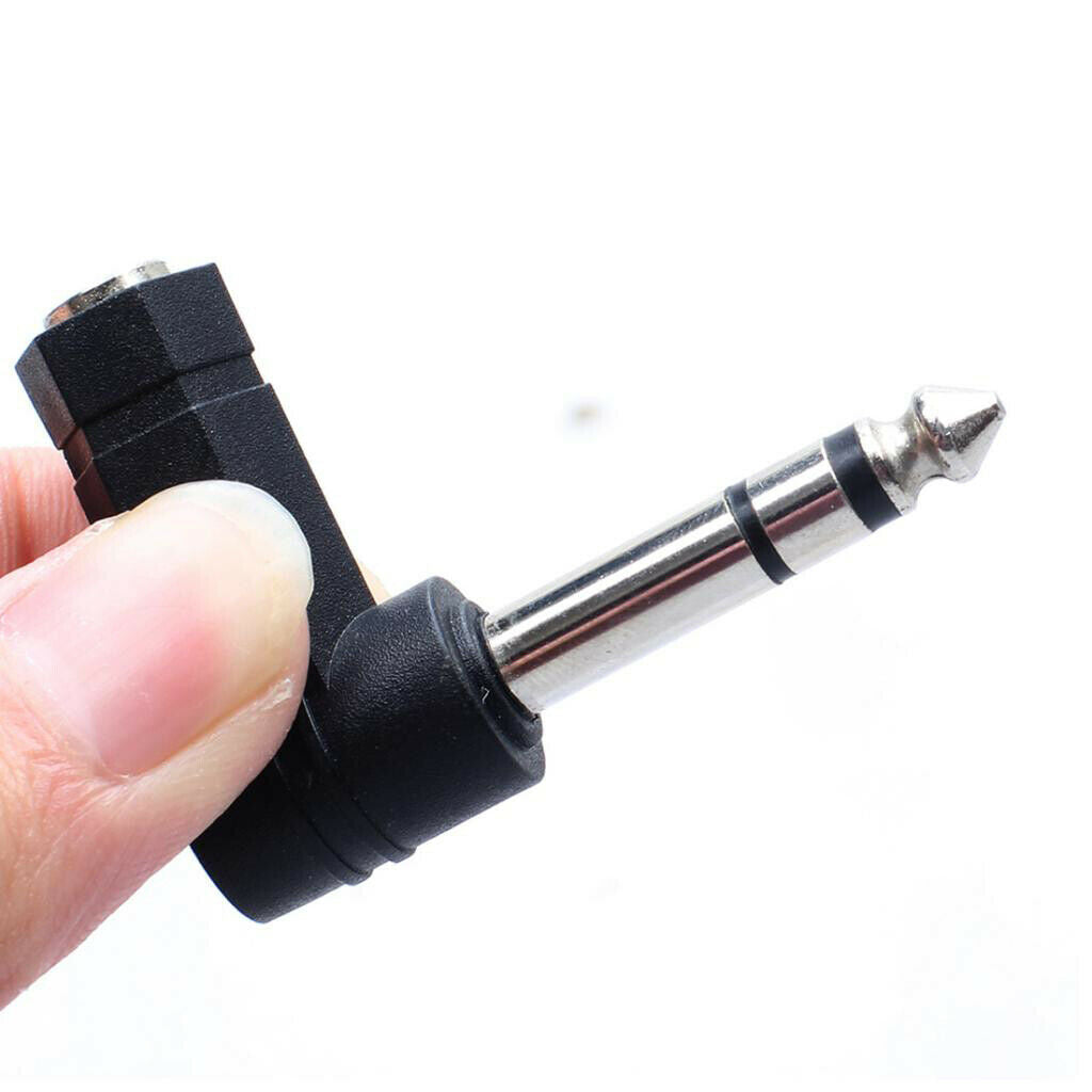 3.5mm stereo jack socket to 6.35mm plug microphone angle adapter