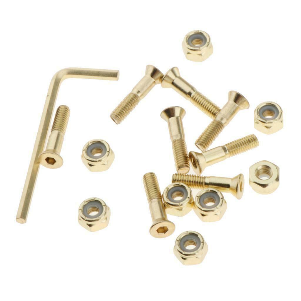 8Set Steel SkateBoard Screws and Nuts Longboard Skate Hardware Screws Bolts