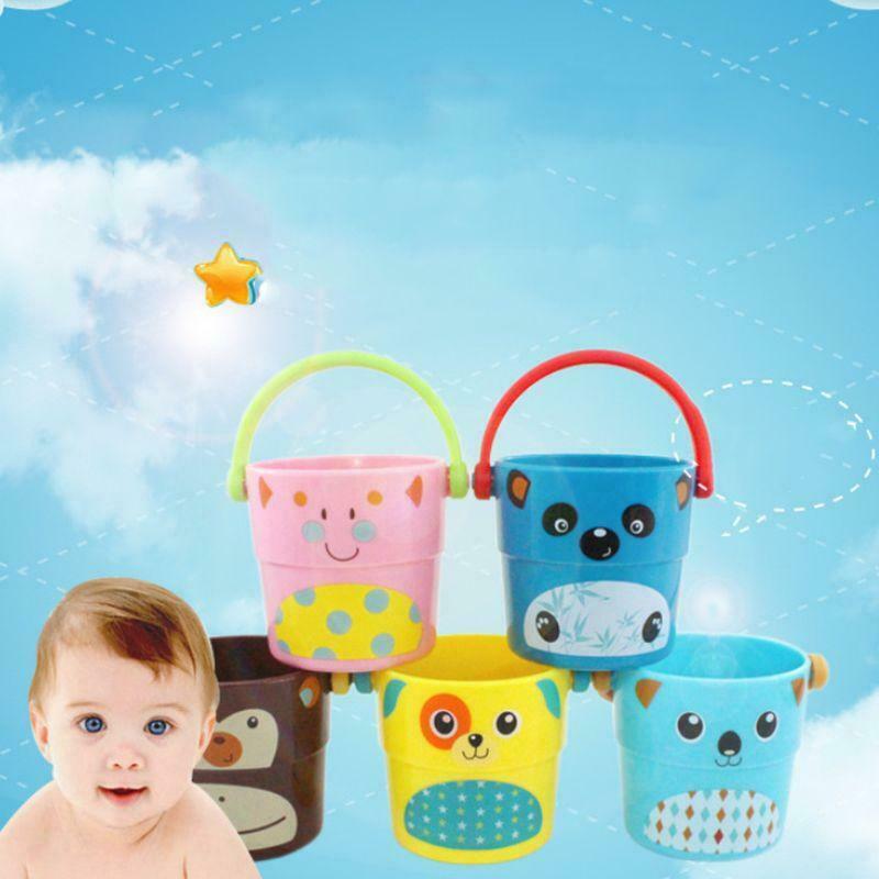 Children Baby Shower Toys Pouring Cup Flow Style Bucket Water Spray Cute Cartoon