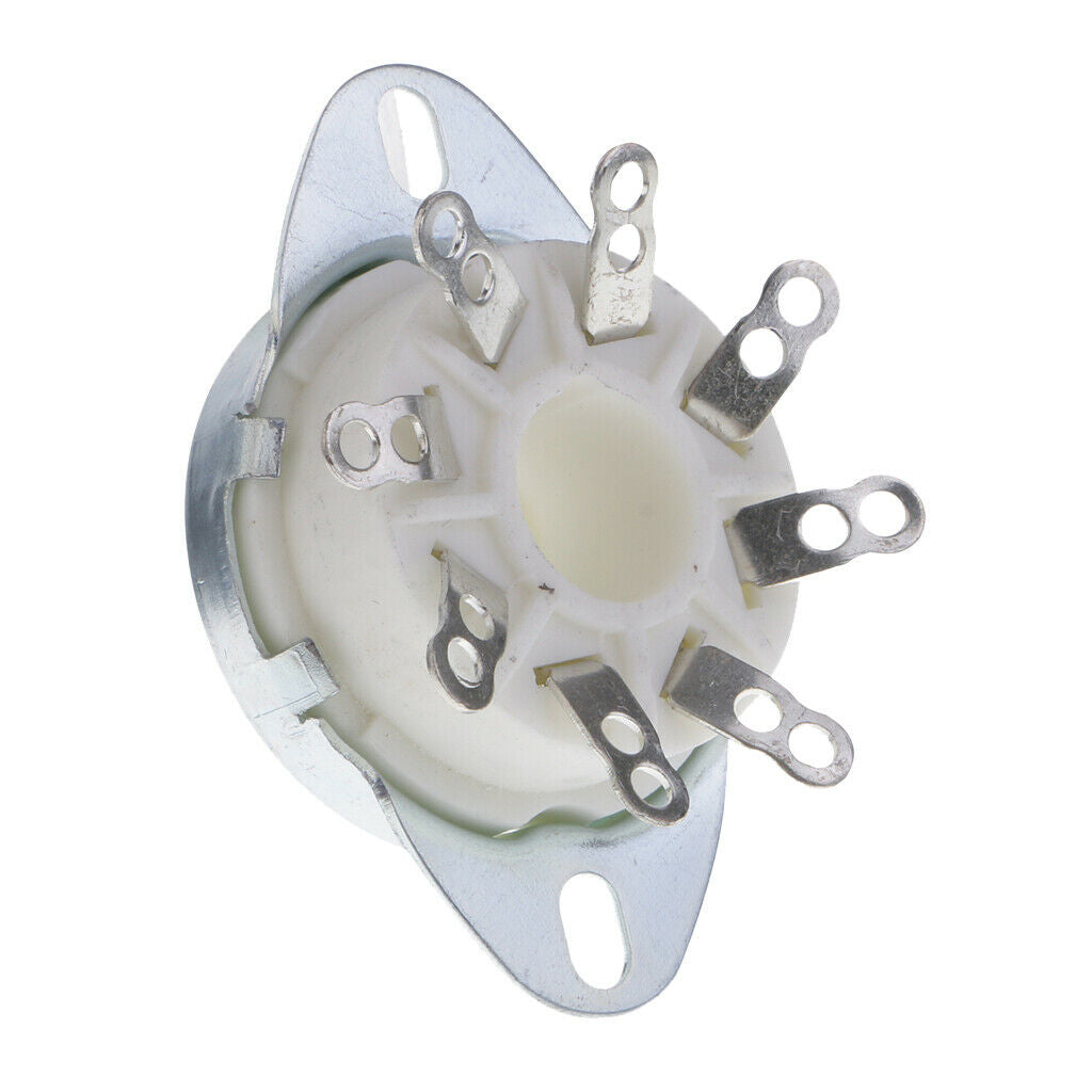 GZC8-Y-6 Ceramic  PCB Mounting Tube Socket For KT88/6550/EL34 6SN7 6N8P