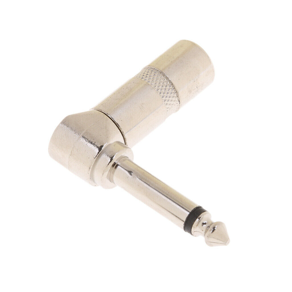 2X 1/4'' 6.35mm Right Angle 90 Degree Mono   Audio Adapter Welding Connector