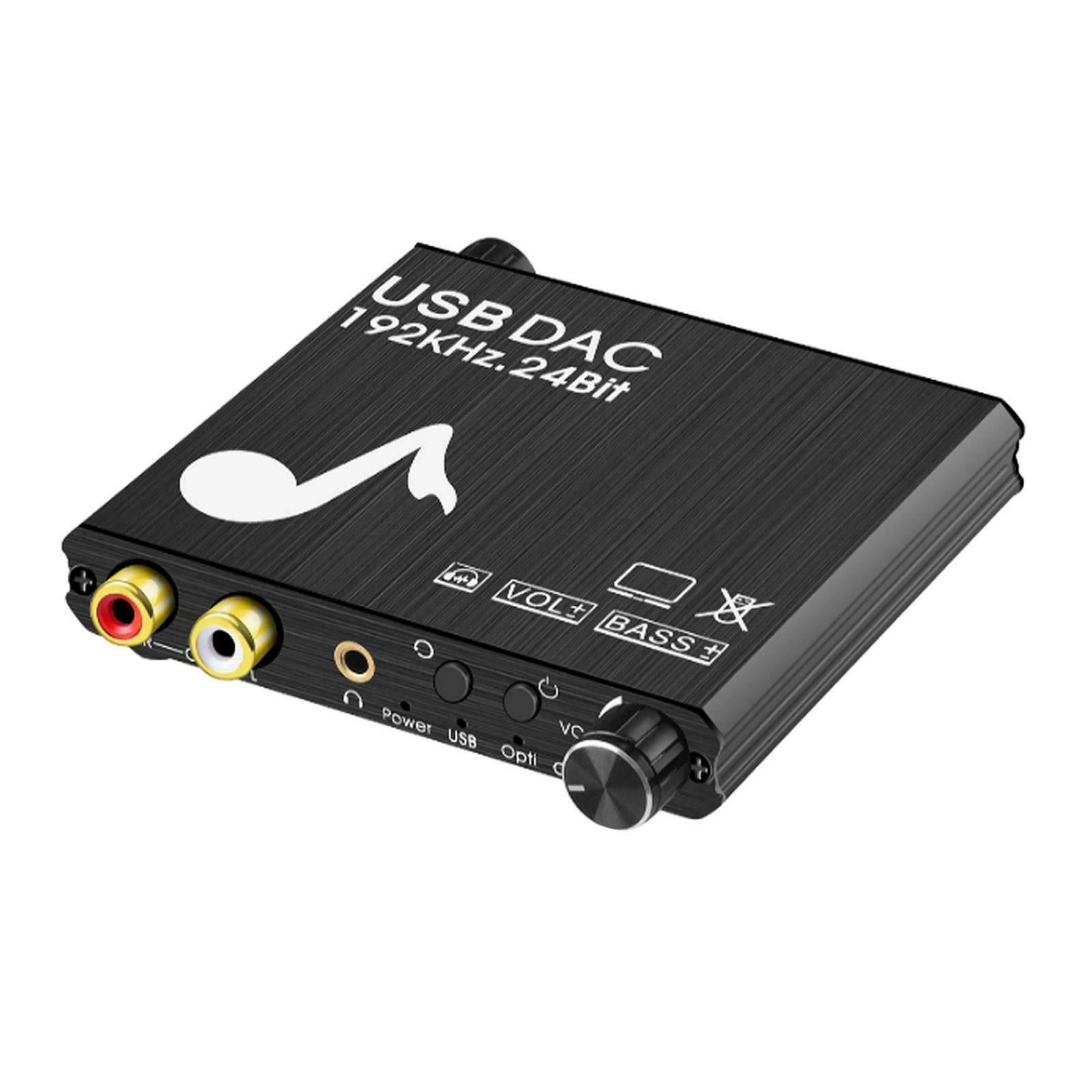 192KHz USB DAC Aluminum Digital to Analog Converter HD TO RCA for HDTV DVD