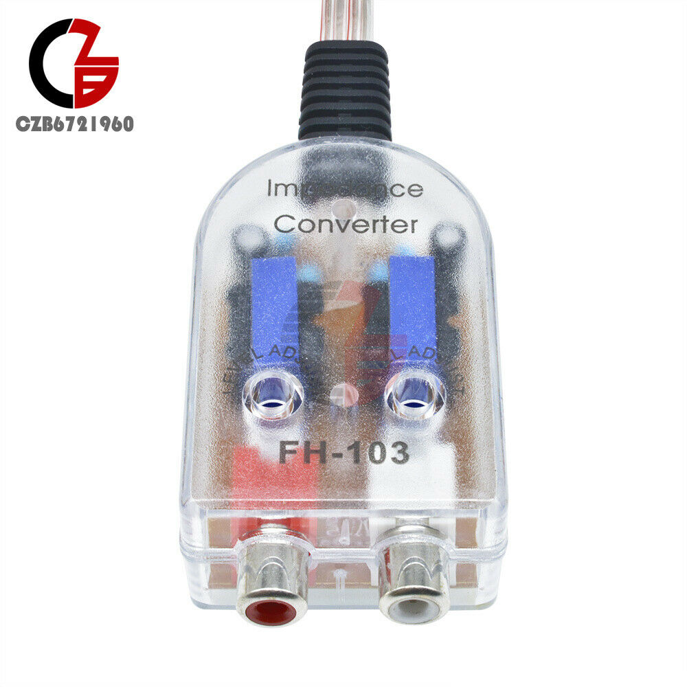 High to Low Impedance Converter Level Car Speaker 2 Channel RCA Line Out