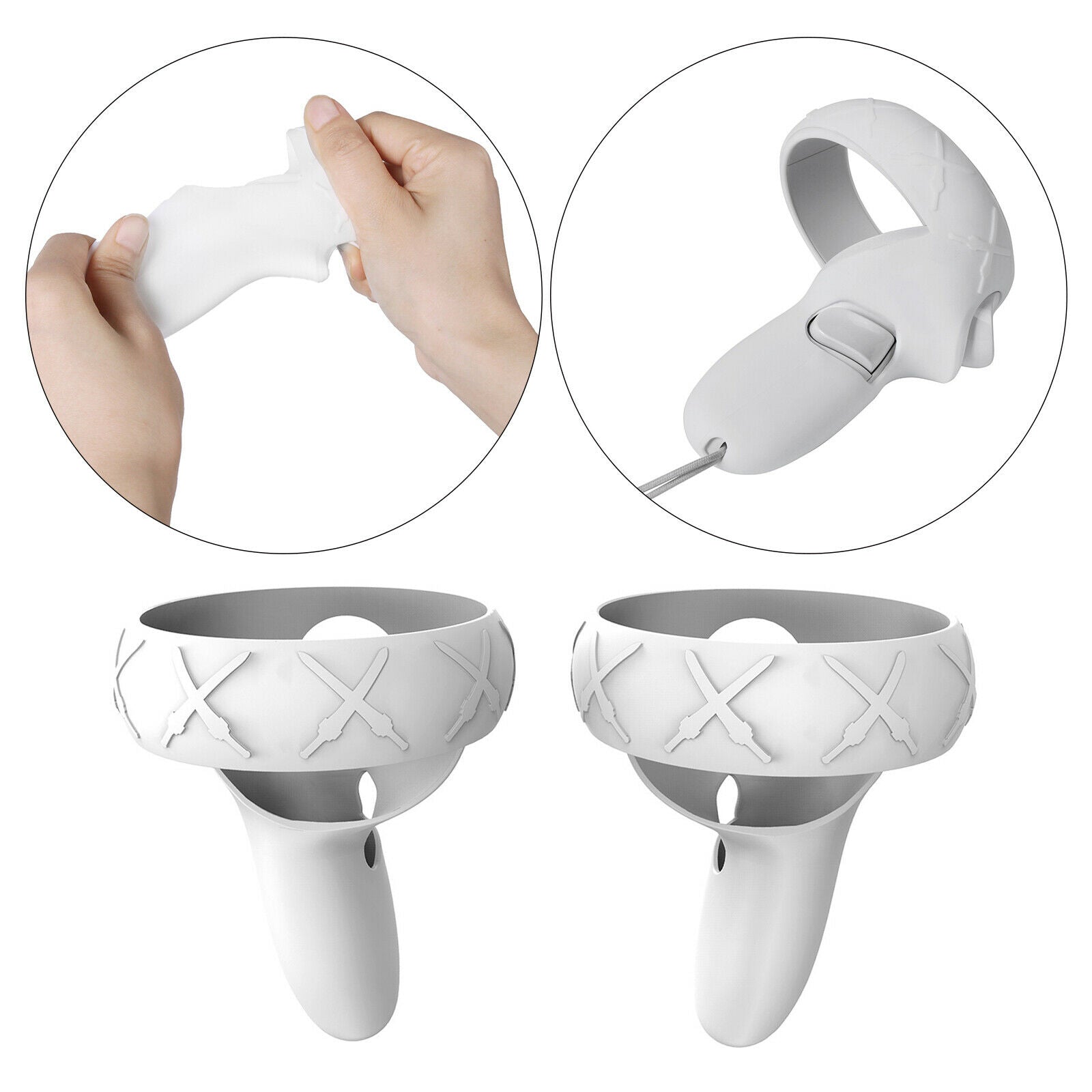 Silicone Touch Controller Grip Cover for Quest 2 Anti-Throw Handle