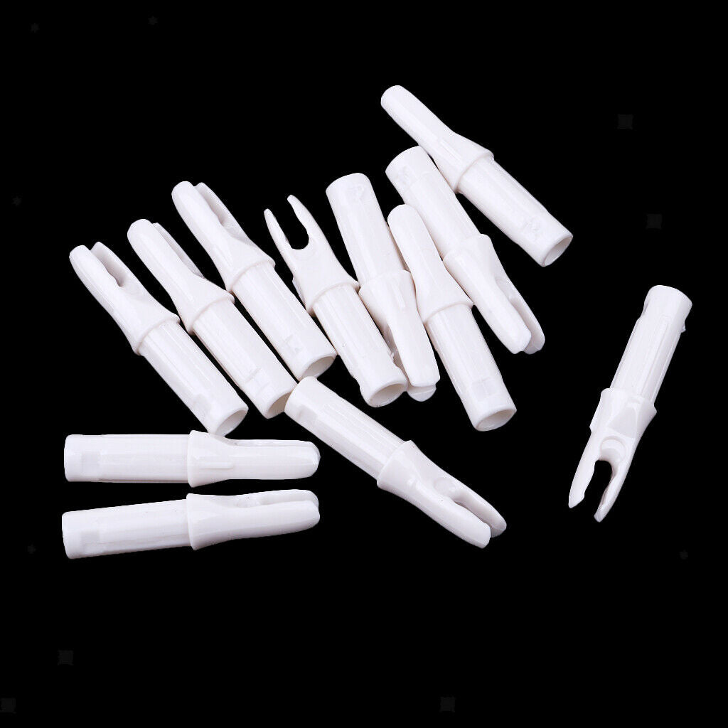 12x Plastic Archery Arrow for Arrow Shaft Inner Diameter 6.2mm - White
