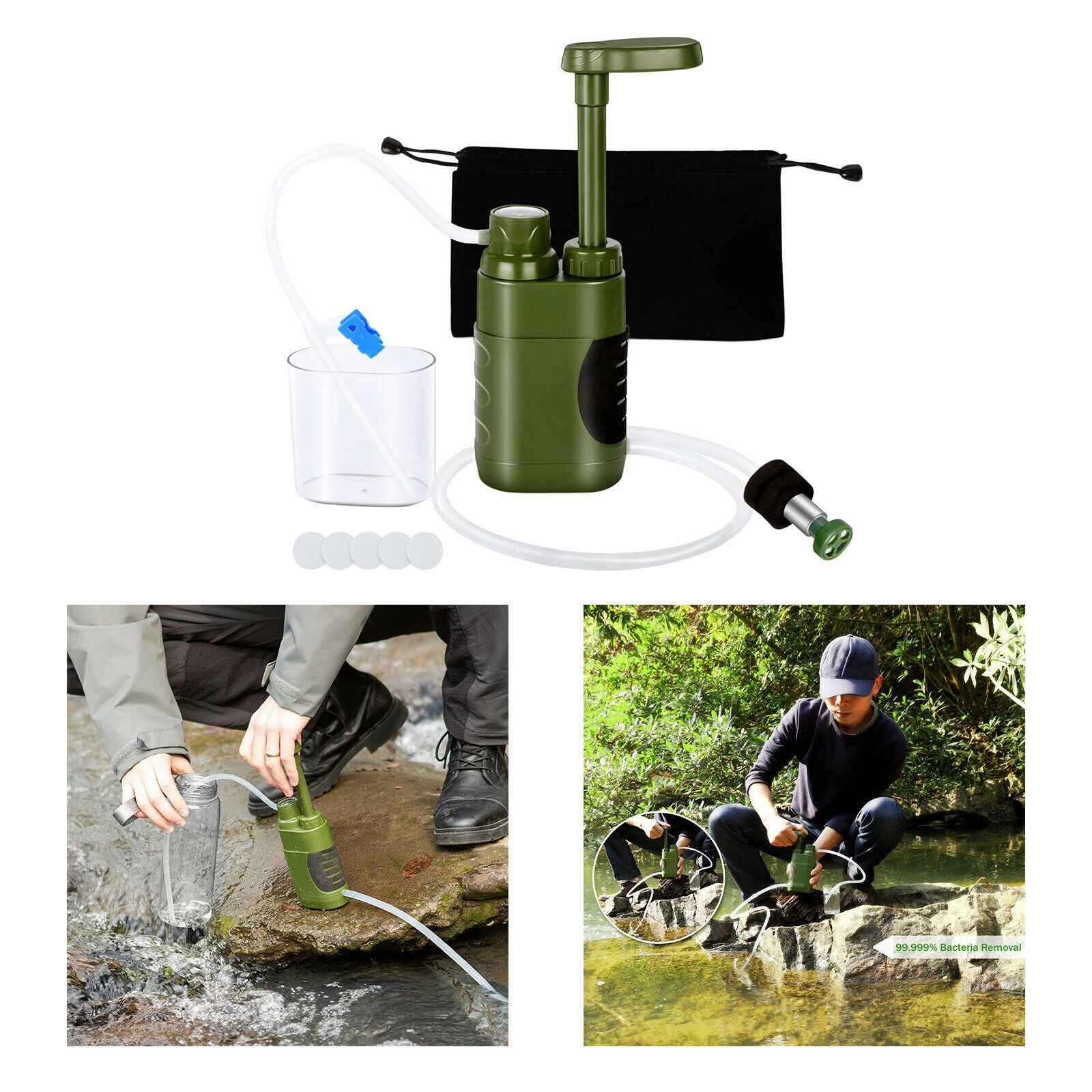 Portable Outdoor Survival Water Filter Purifier Filtration Emergency Hiking
