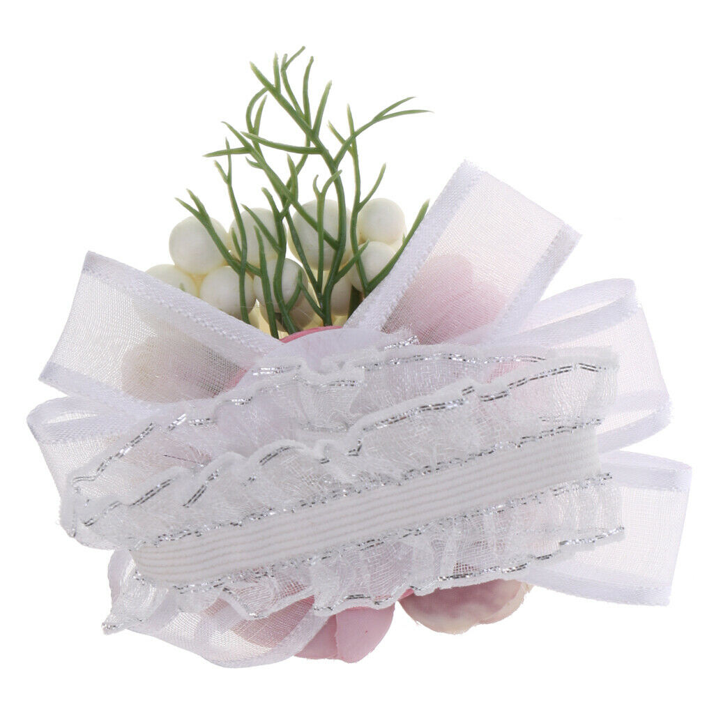 Bridesmaid Wedding Flower Corsage Stretch Bracelet for Fancy Wedding Party