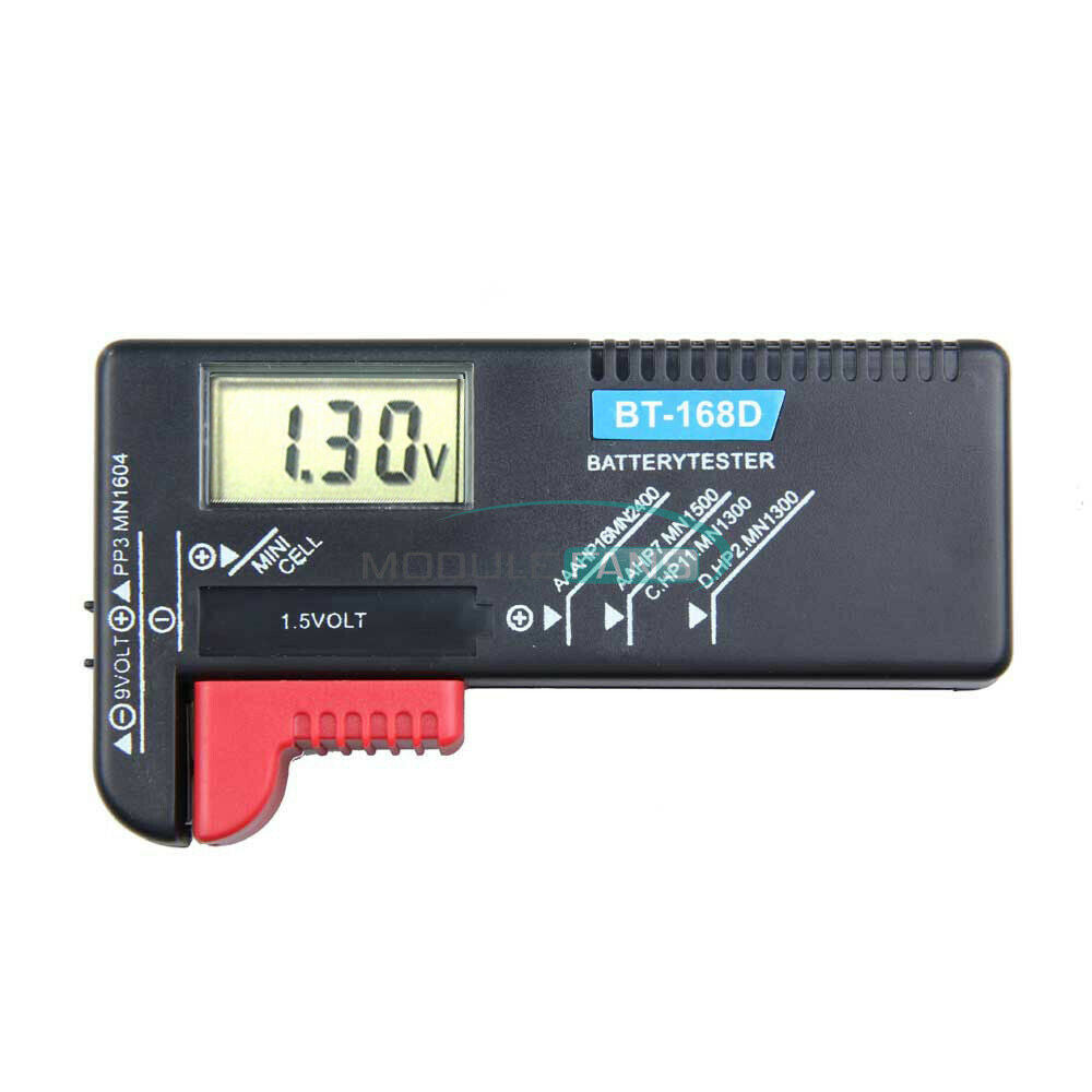 Digital LCD Battery Checker Volt Tester Cell AA AAA C D 9V 1.5V Button Universal