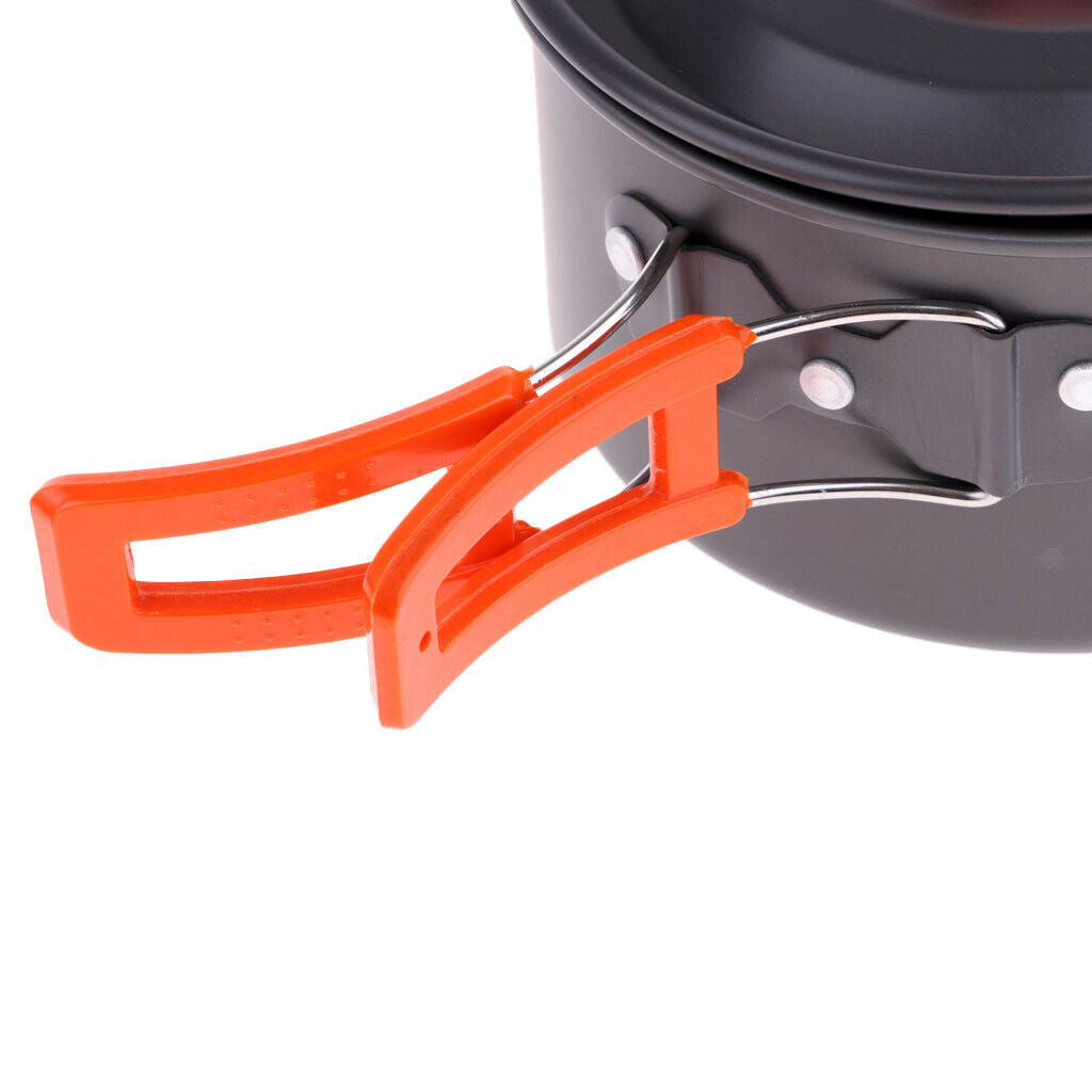 Foldable Non Stick Aluminium Pot Pan Kettle Camping Cooking Cookware Set