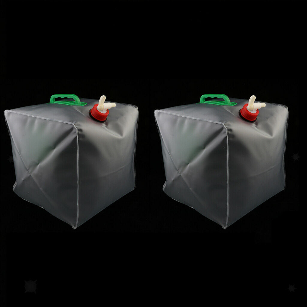 2x Water Container Handle Tap Emergency Water Storage Carrier Lifting Bag