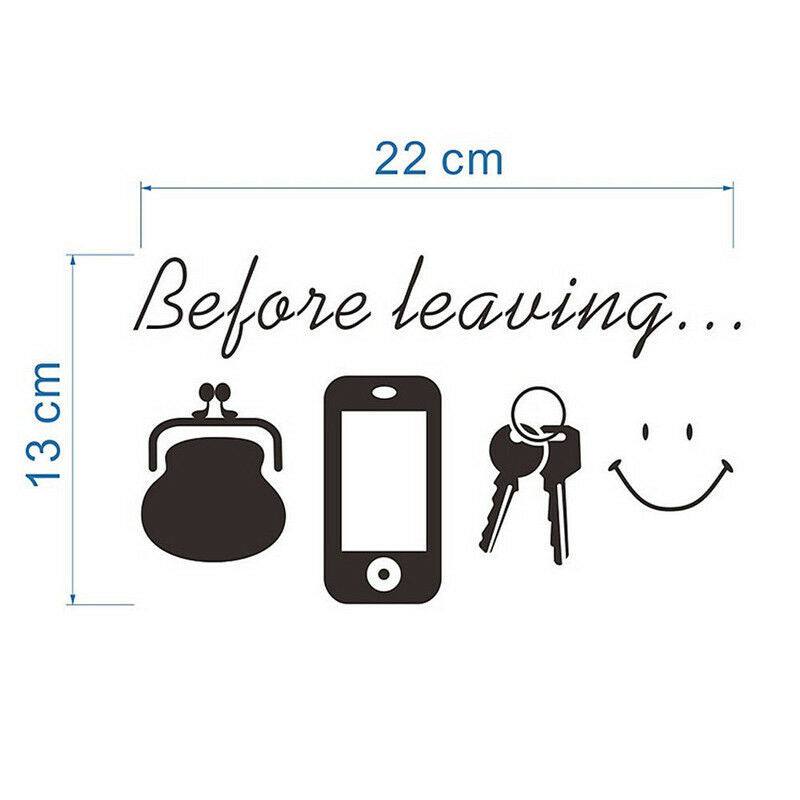 " Before Leaving " Warning Wall Stickers Home Wall Art Stickers Room Door Decor