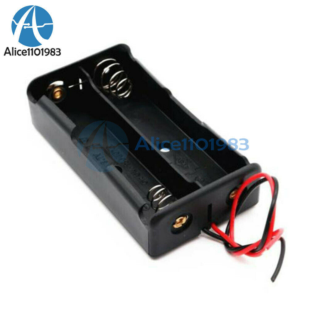 Black 3.7V Battery Holder Box Case DIY For Battery Packs 2x 18650 Cells Cases