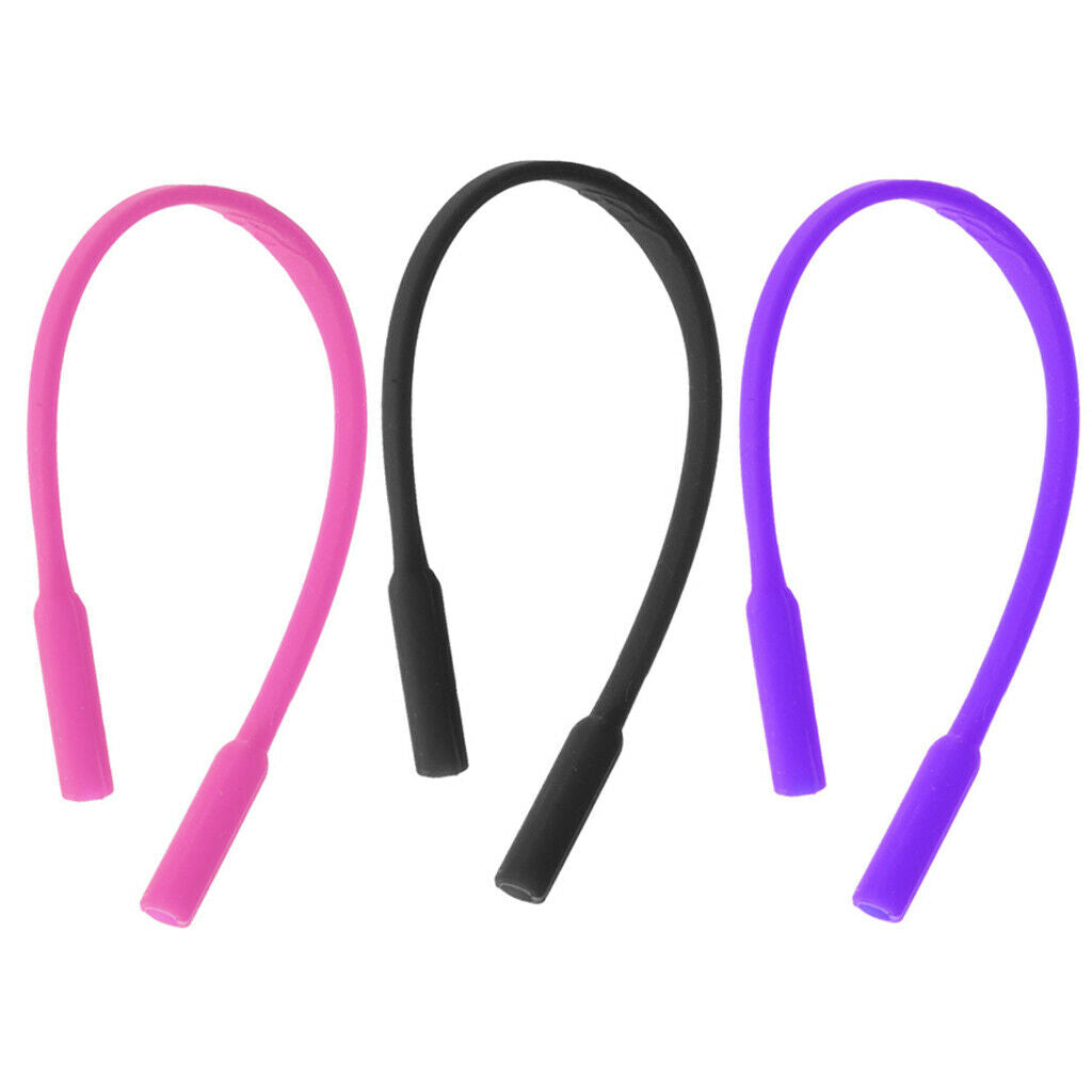 3 Pieces Elastic Kids Silicone Soft Eyewear Cord Glasses Strap Eyeglass Rope