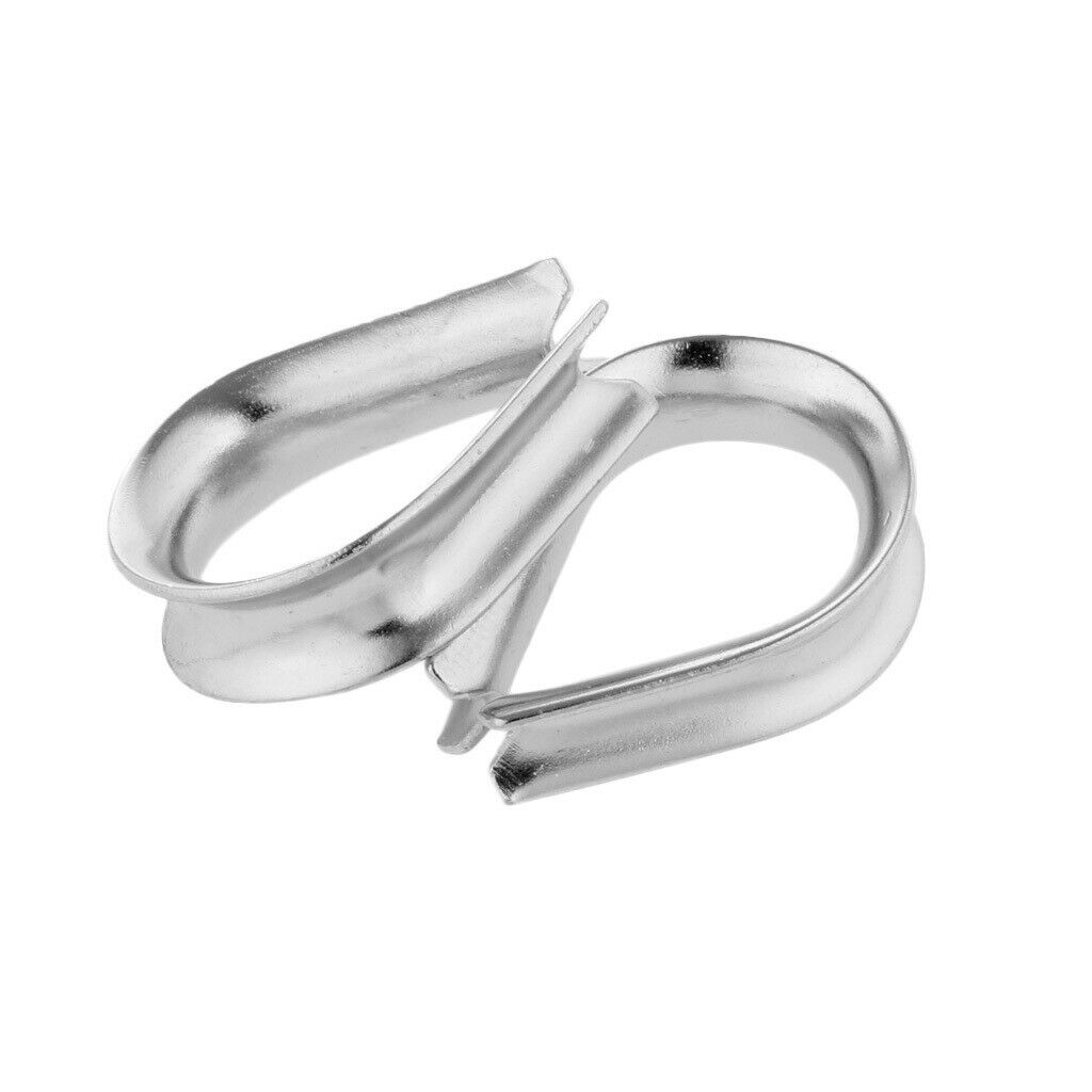 2 Pieces Stainless Steel Heart Shaped Cable Thimbles Wire Rope Fitting 3mm