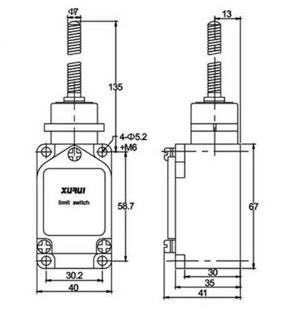 (1) XZ-5/106 NO+NC Contact Micro Limit Switch SPDT Wobble Stick Type 10A 250VAC