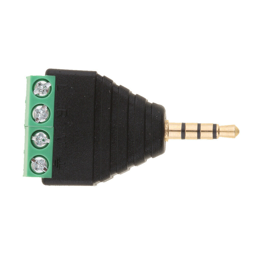 3.5 Mm 1/8 "stereo Audio Plug to AV 4 Screw Connection Socket