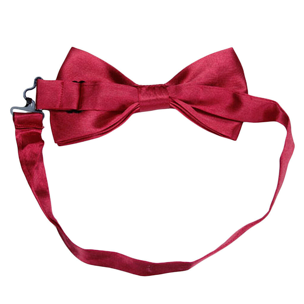Tuxedo Bow Tie Bowtie Necktie for Men - Wine Red