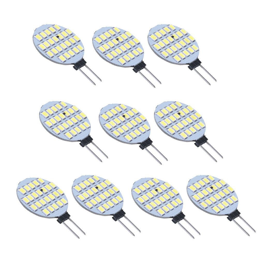 10PCS G4 1210 SMD 24 LED Light Bulb Lamp Bulb White 3000 -3500K DC 12V