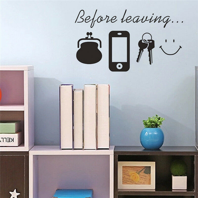 " Before Leaving " Warning Wall Stickers Home Wall Art Stickers Room Door Decor
