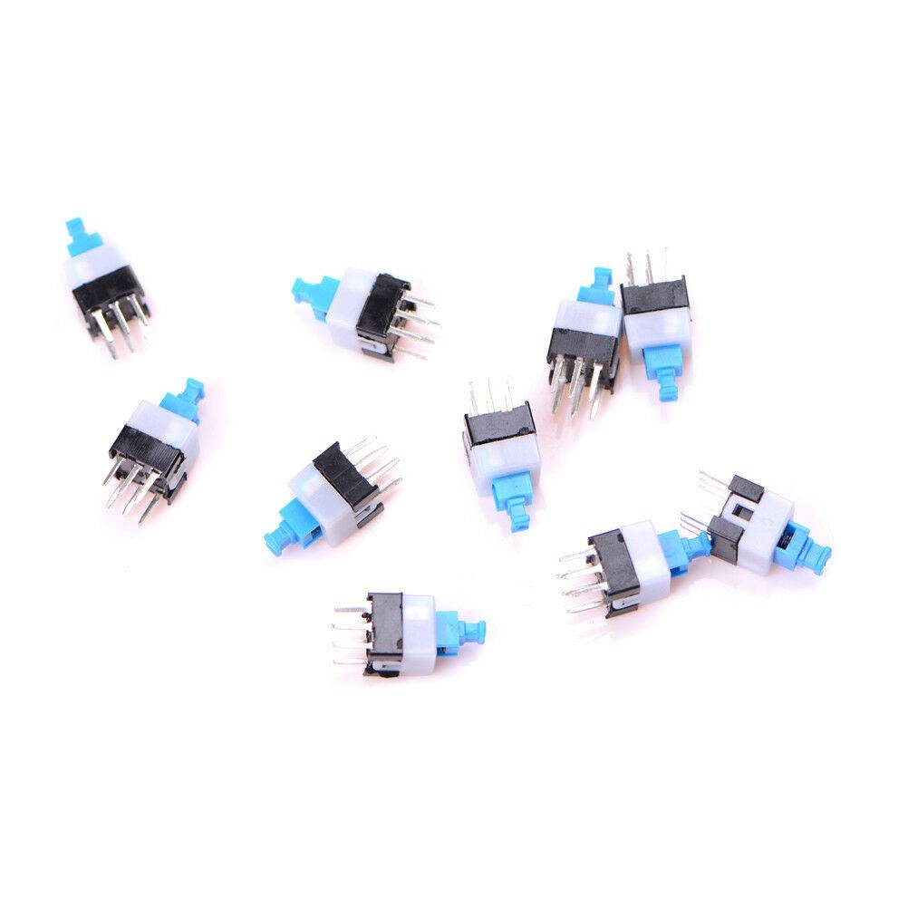 10pcs 7*7mm 6Pin Push Tactile Power Micro Switch Self lock On/Off A Lt