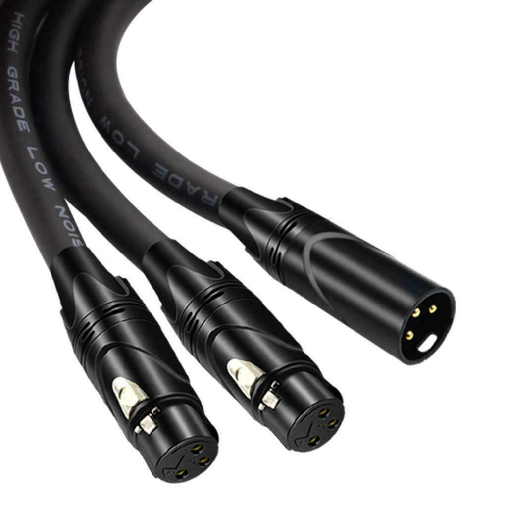 3 pin XLR Y-splitter, dual socket to plug adapter for microphone