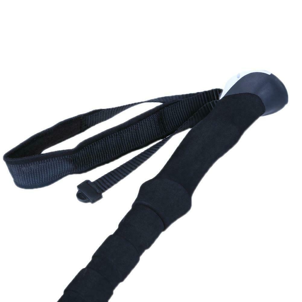 Adjustable 3 Section Carbon Fiber Trekking Walking Hiking Pole Cane Crutch Tool