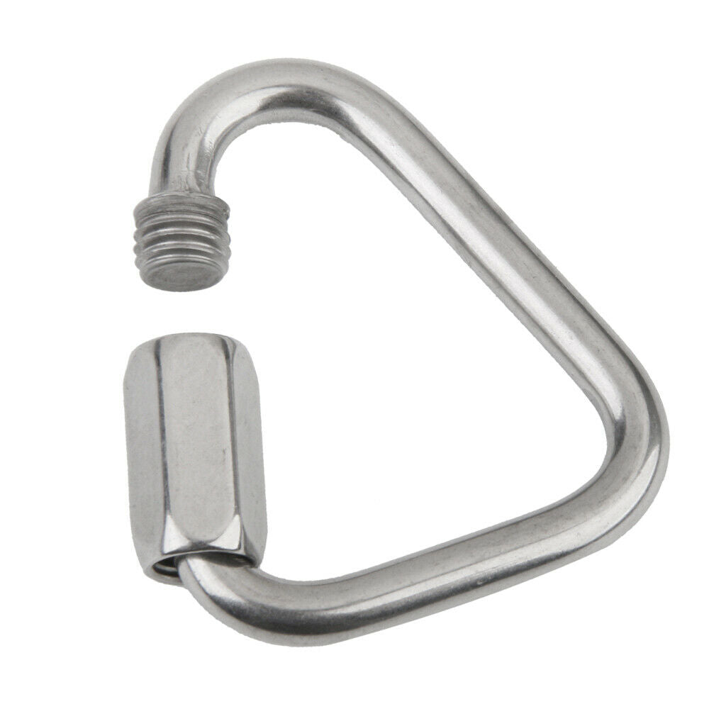 2Pcs Triangle Shape Mountain Rock Climbing Stainless Screw Locking Carabiner