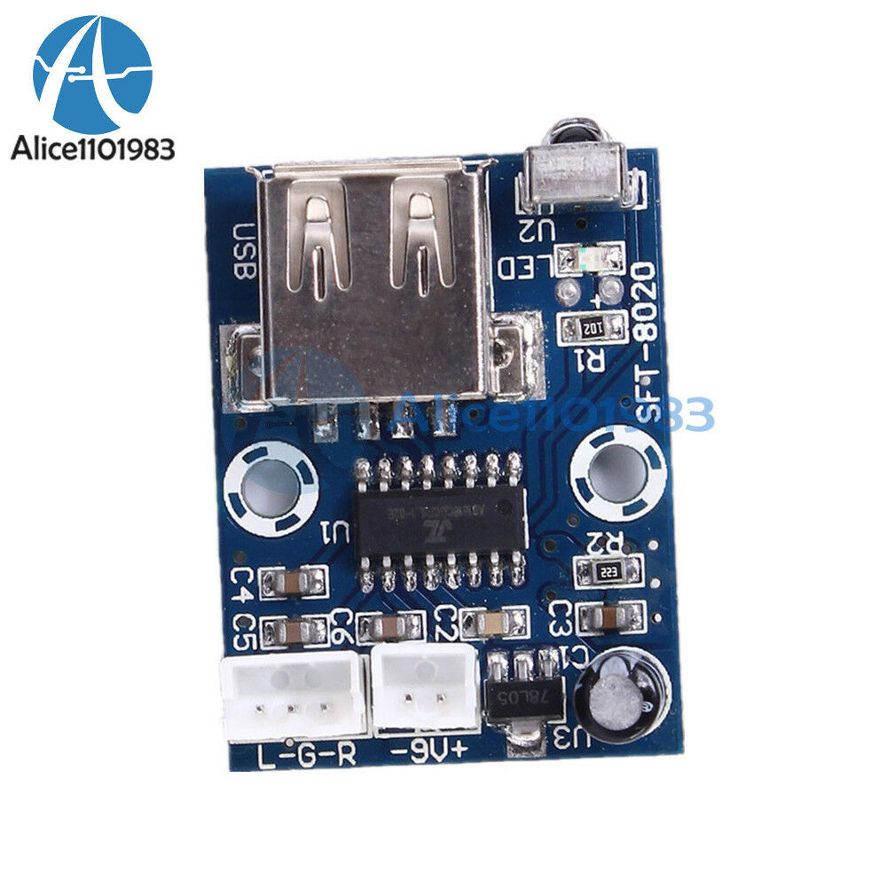 Mini WAV MP3 Decode Board Decoder Module 2-Channel Output 6-12V For Audio Player