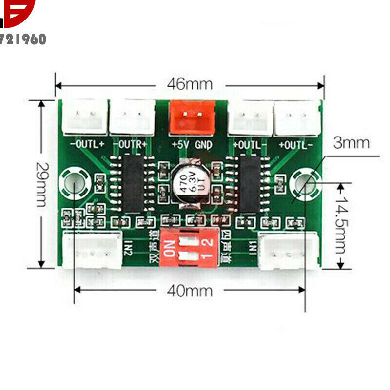 DC 5V PAM8403 Digital Power Amplifier Board AUX Input XH-A156 4-Channel 4X3W