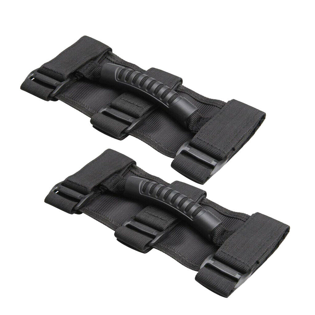 2x Roll Bar Grab Grip Handles Black for Jeep Wrangler YJ TJ JK JKU 1987-2018