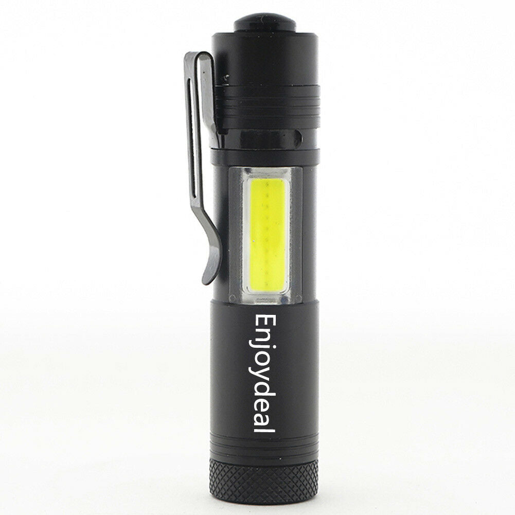 Zoom 2000 LM Q5 + COB LED Mini Flashlight AA/14500 Pocket Torch Lantern Tools
