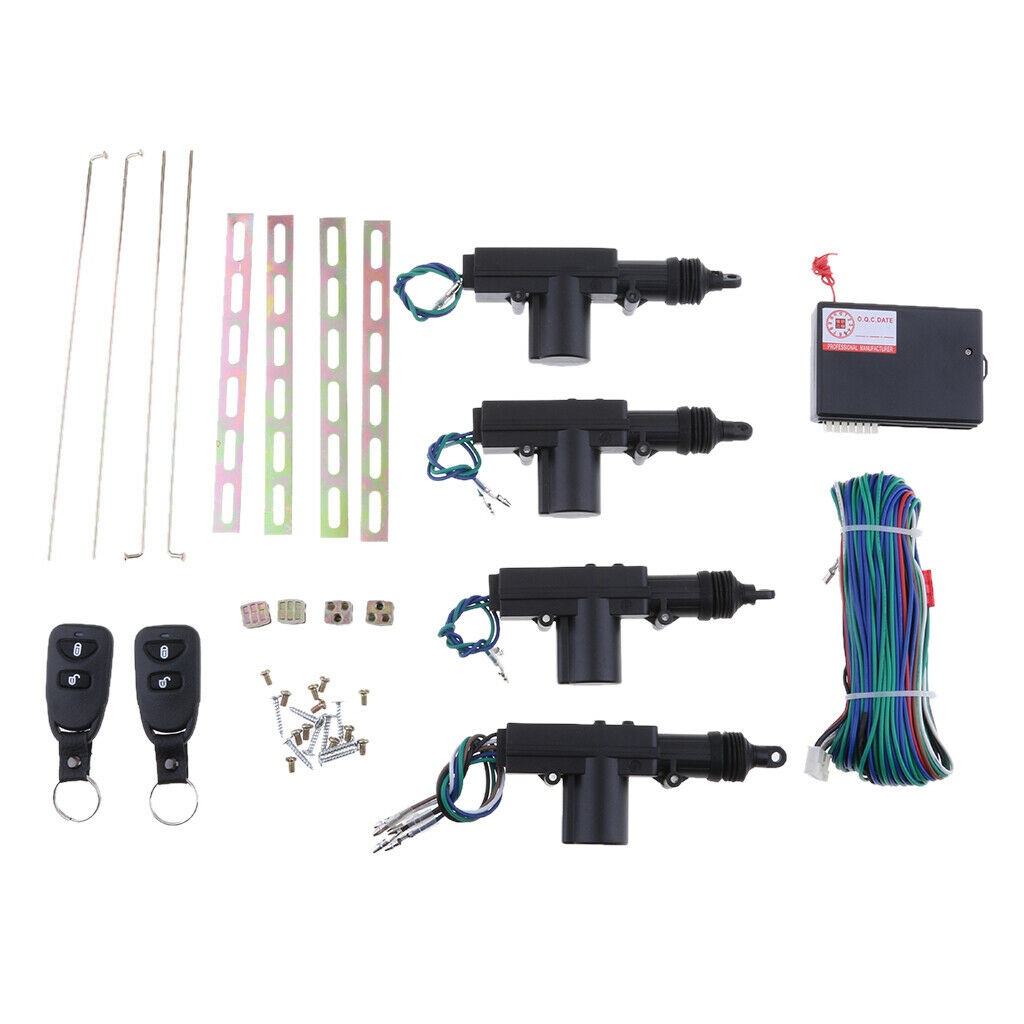 4 Door Power Lock Conversion Kit w/ 2 Keyless Entry Remote Control