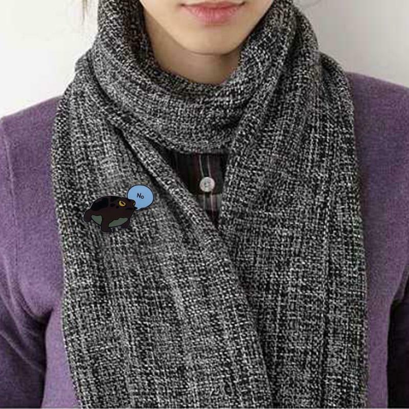 Cartoon Frog Pin Badge Cute Amphibians Funny ''No'' Toad Brooch Jewelry Decor