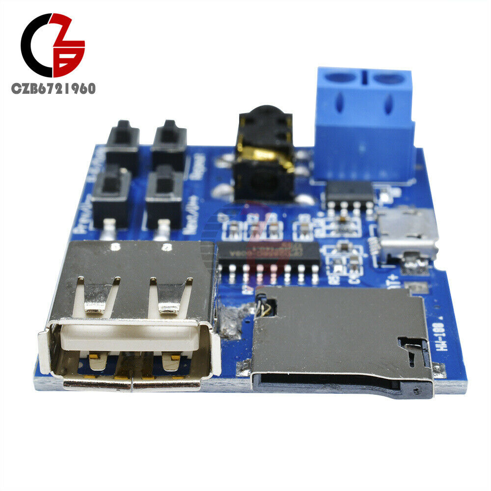 2PCS 3W MP3 Decoder Board Micro USB TF Card Audio Player Mono Amplifier Decoding