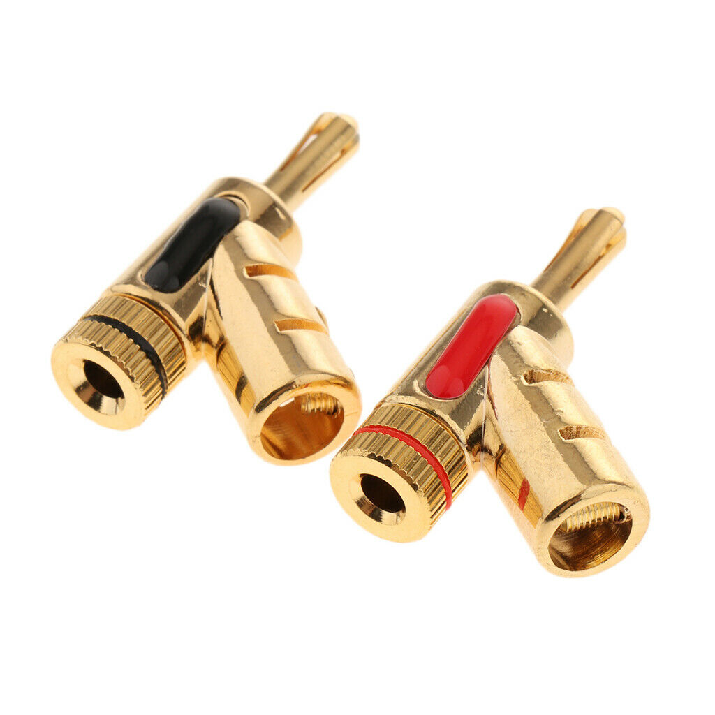 2pcs 4mm Pure Copper Banana Plug Speaker Cable AMP HiFi Terminal Connectors