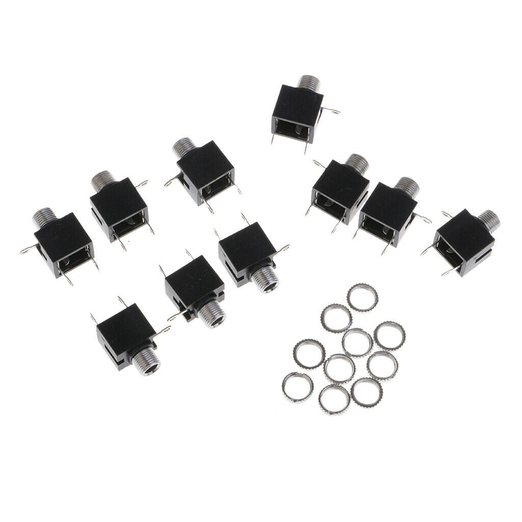 10Pcs MP3 Headphone 3 Terminals 3.5mm Mono   Socket PCB Panel Connector