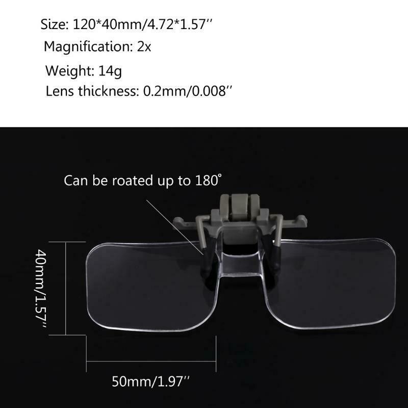 2X Glasses Style Magnifier Magnifying Glass with Clip For Reading