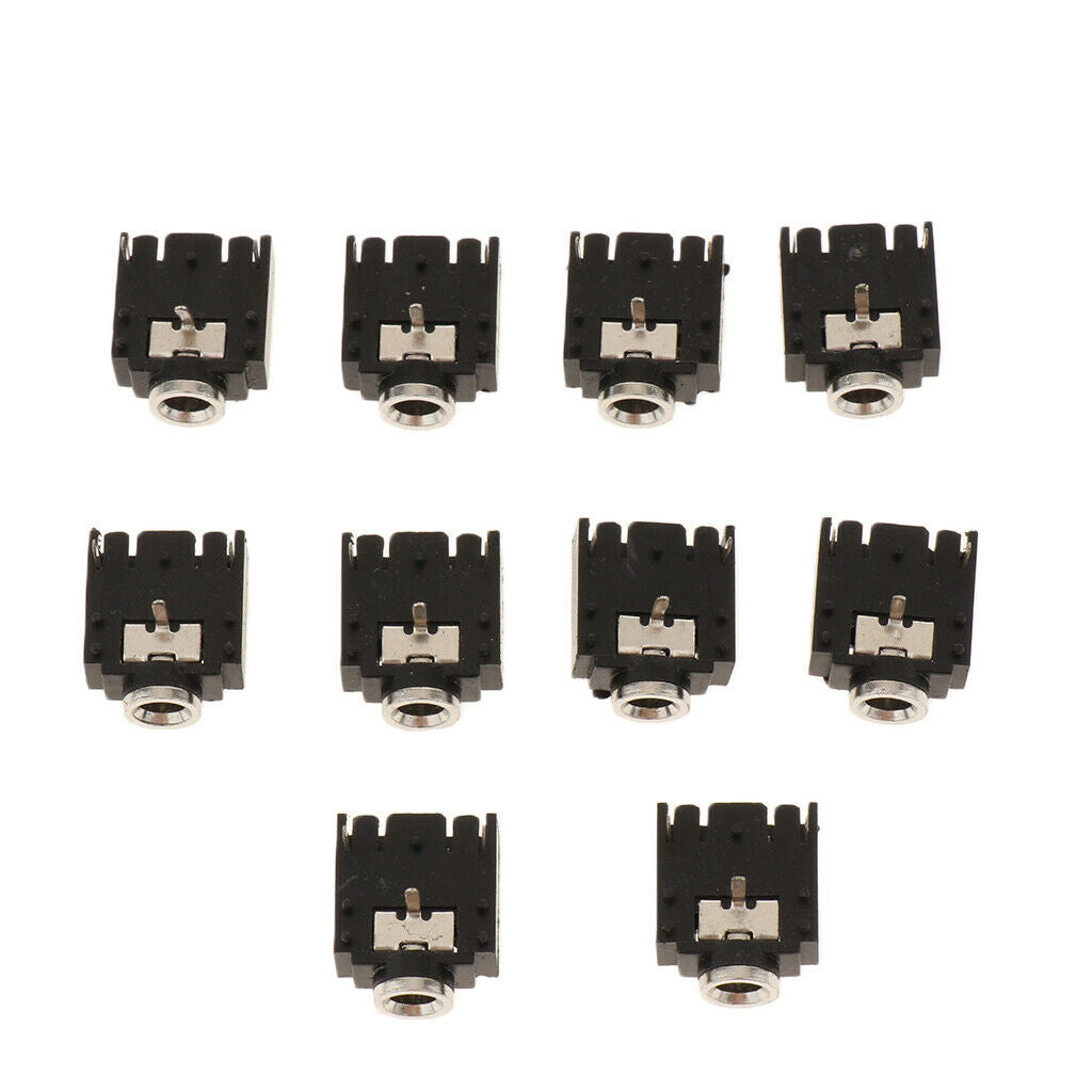 10x 3-Pin Stereo Socket Audio Connector 3.5mm Female Interface Dual Channels