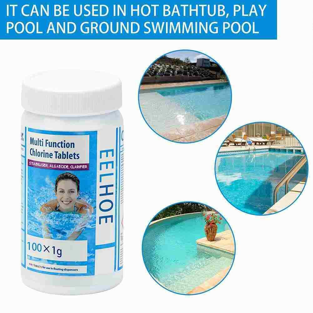 100 Tablets Swimming Pool Cleaning Tablet Chlorine Chemical Hot NEW