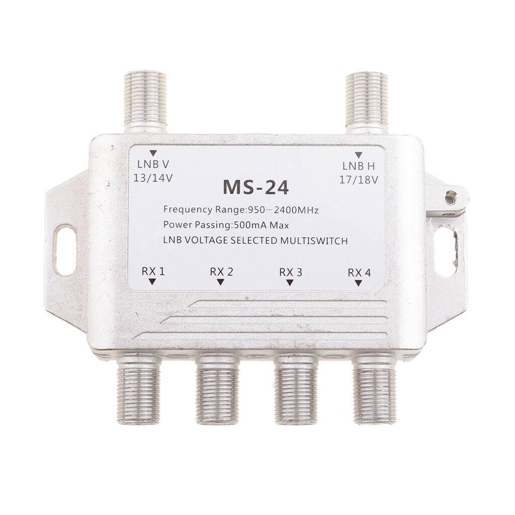 Alloy 2x4 Way LNB Voltage Selected   Satellite Multi Switch 2 In 4 Out