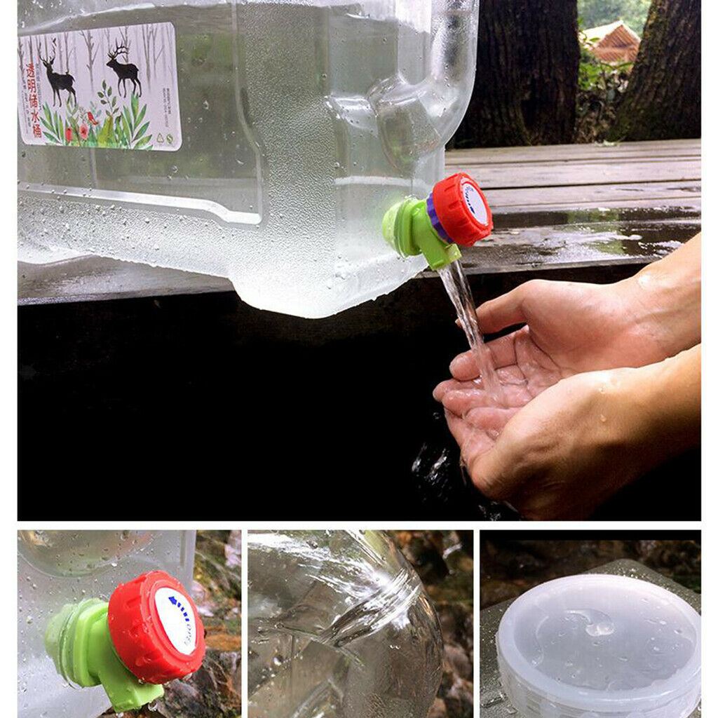 15L Outdoor Camping Water Carrier Container w/ Water-tap and Leak Proof Lid