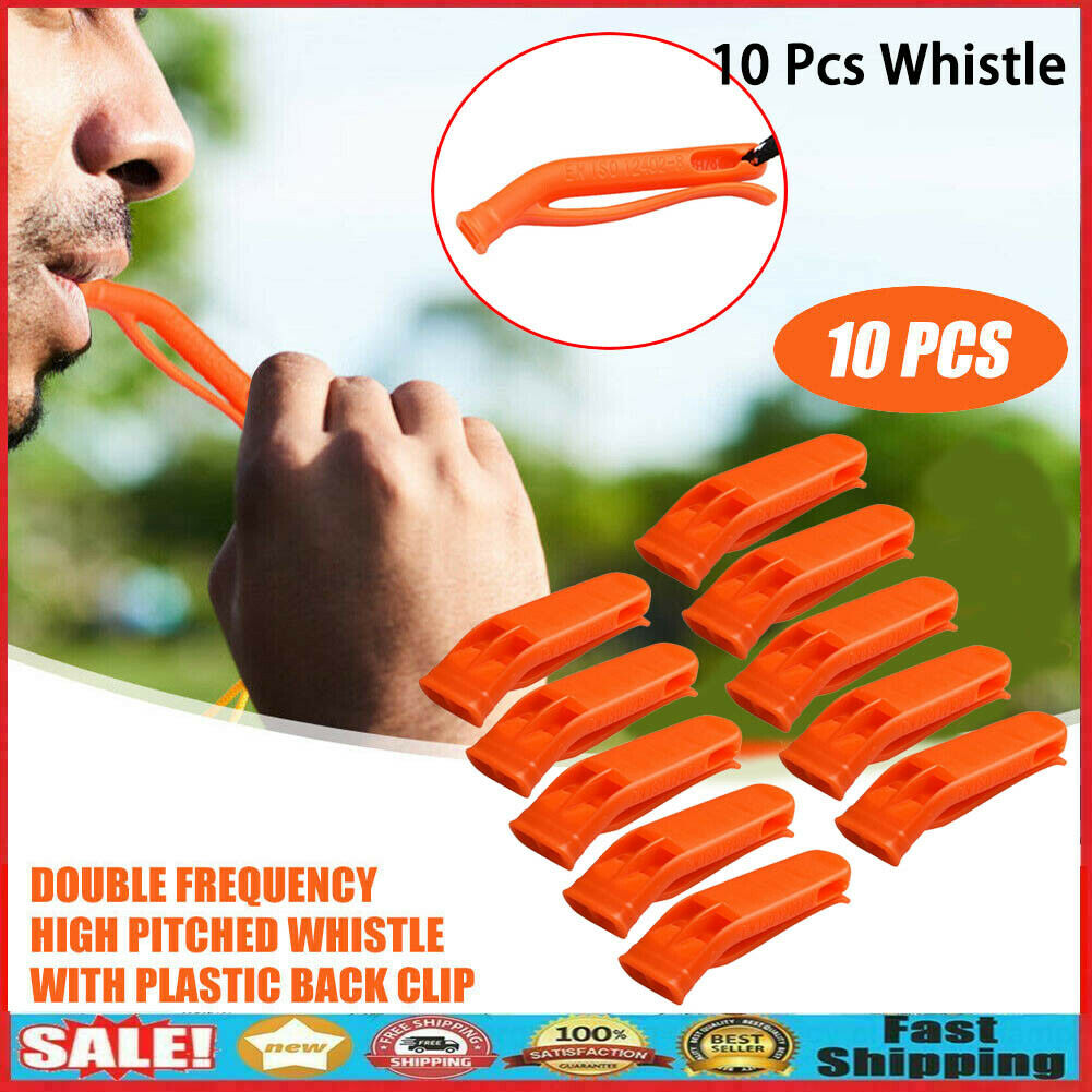 Outdoor Camping Survival Loud Whistle Sport Match Dual Band Whistle (10pcs)