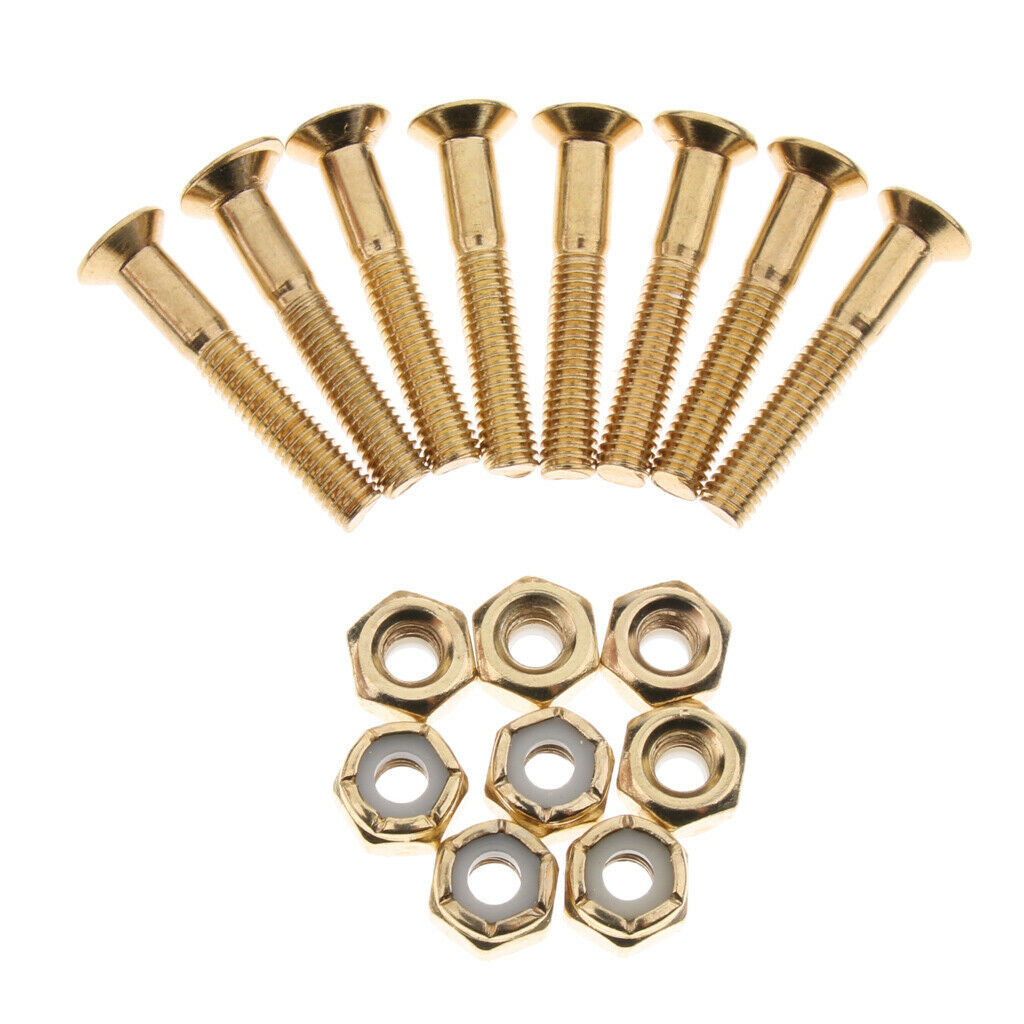 8 Sets 1.1inch Longboard Skateboard Truck Mounting Hardware Screws Bolts Set